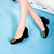 毅雅 2014春季新款 绒面浅口圆头优雅高跟粗跟低帮单鞋 女鞋YY4230913(黑色 39)第5张高清大图