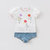 davebella戴维贝拉2018夏季新款女童T恤宝宝印花短袖上衣DBA6591(7Y 白)第2张高清大图