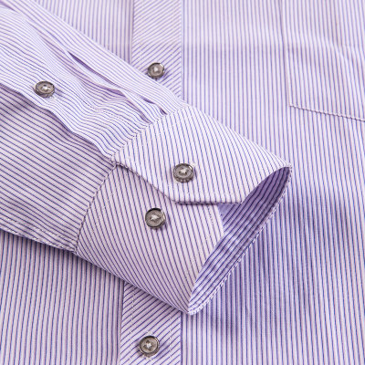 南极人男士长袖商务休闲条纹细格时尚大码衬衫(713# 38)