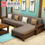 曲尚 现代中式实木沙发  L型客厅沙发家具组合套装 908(海棠+银灰 三人位)第3张高清大图