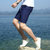 富贵鸟 FUGUINIAO 短裤男棉麻质感五分裤纯色休闲沙滩裤 18165FGK66(深蓝色 XL)第4张高清大图