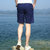 富贵鸟 FUGUINIAO 短裤男棉麻质感五分裤纯色休闲沙滩裤 18165FGK66(深蓝色 XL)第3张高清大图