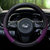 2017款悦达起亚智跑KX5 K2 K3 K5K4专用方向盘套子 真皮汽车把套(运动款 黑紫色)第4张高清大图