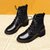 SUNTEK马丁靴女2021新款冬鞋英伦风中跟粗跟短靴女鞋秋冬瘦瘦靴子加绒(35 米白色 厚绒【918-16】)第3张高清大图