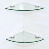 卫生间三角置物架壁挂浴室五金挂件玻璃角架卫浴双层三角形置物架(8051-单层20厘米)