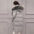 ZeyuBird 2017新款韩版女装时尚羽绒服女中长款加厚修身显瘦长款过膝连帽大毛领外套(浅灰色 S)第4张高清大图