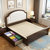 忆斧至家 美式 床 实木床 1.8米1.5m双人婚床储物 皮床卧室家具(床+乳胶床垫+2柜 1.8米)第3张高清大图
