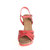 Daphne/达芙妮夏新款女鞋拼色锯齿木纹露趾凉鞋1014303019(红色 36)第3张高清大图