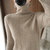 秋季新款针织羊绒衫女内搭高领打底套头毛衣纯色竖条韩版纯羊毛衫(S 灰色)第5张高清大图