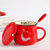 早餐杯大容量燕麦片马克杯陶瓷家用水杯带勺大肚杯子可爱(天蓝色大号早餐杯-配瓷盖专属勺(图案)第5张高清大图
