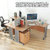 海琴办公家具 办公桌简约现代单人双人写字台创意组合老板员工桌L型转角办公电脑桌钢木结构送移动柜(1.4米桌(左转角)+柜)第3张高清大图
