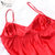 喜芬妮性感吊带胸垫睡衣女夏季薄款丝质吊带长裤两件套装家居服(1705红色 L)第4张高清大图