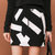 七格格2017春装新款 个性黑白撞色不规则几何印花抽绳半身裙 X149(黑色 L)第3张高清大图