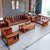 恒兴达 印尼金花梨木新中式全实木沙发中式贵妃沙发组合客厅红木家具(金花梨木 1+1+3+长茶几+方几)第5张高清大图