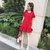 冰丝针织连衣裙女夏气质显瘦鱼尾裙2018新款宽松红色直筒裙子(红色(如图所示) XL)第4张高清大图