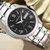 宾卡达（BINKADA）手表男士双日历夜光 全自动机械表商务男腕表(8290钢带黑盘)第2张高清大图