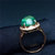 18k金葡萄石戒指天然浓绿葡萄石 天然宝石戒指 女款第4张高清大图