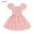 CaldiceKris（中国CK）泡泡袖小碎花连衣裙CK-FS3631(粉红色 160)第4张高清大图