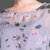 VEGININA 喇叭袖系带印花连衣裙 9757(紫色 XXL)第4张高清大图