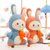 创意款双色兔子毛绒玩具  兔子公仔新款双色兔子玩偶抱枕送人礼物(棕熊 高45cm)第3张高清大图