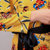 VEGININA 韩版中长款印花连衣裙收腰大摆裙长袖 A2874(图片色 XXL)第5张高清大图