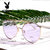 花花公子（PLAYBOY）墨镜女2018新款韩国个性圆脸潮人网红眼镜大框复古太阳镜(21046-C3银框灰面 均码)第5张高清大图