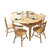 美天乐 北欧全实木餐桌椅组合现代简约折叠伸缩餐桌小户型家用圆形饭桌(餐桌+A字椅（原木色） 餐桌+4椅)第5张高清大图