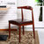 一米色彩 北欧餐椅 牛角椅 纯实木铁艺日式餐桌椅家具凳子(胡桃色 金属框架)第5张高清大图