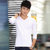 2017春装新款男士纯色圆领长袖t恤 韩版棉质修身打底衫 D803(v领黑色)第3张高清大图