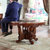 欧式餐桌椅组合复古实木大理石圆桌餐厅圆桌家用6人歺桌子(1.5米大理石面+8椅送转盘)第2张高清大图