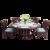 朷木 新中式岩板圆桌现代简约家用全实木餐桌椅组合小户型奢华岩板餐桌(1.3米红檀色 一桌八椅)第5张高清大图