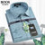 MILAI BOOS男士长袖衬衫2022年男装格纹商务休闲日常上班大码长袖衬衣男(112（浅绿格） 40)第5张高清大图