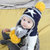 milky friends冬季宝宝星星针织毛线帽儿童保暖婴儿套头帽围巾(黄色套装 均码（44-52cm）)第4张高清大图