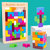 俄罗斯方块拼图积木制儿童早教益智力男孩女孩玩具拼板巧板拼装(六角智力拼盘（彩色） 默认版本)第3张高清大图