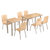 永岩钢木 食堂四人位铝合金封边式餐桌椅 YY-0001(米黄色（可指定） 默认)第5张高清大图