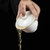 羊脂玉白瓷盖碗单个茶杯陶瓷手工大号泡茶器家用功夫三才茶碗(喜乐盖碗（描金）)第5张高清大图