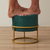 小凳子家用网红北欧圆凳客厅沙发凳茶几凳轻奢布艺凳矮凳穿换鞋凳(墨绿色+金框)第4张高清大图