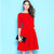 气质一字肩黑色连衣裙中袖2021年夏秋新款赫本中长款礼服红色裙子修身(黑色 XXXL)第2张高清大图