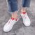2018春季新款女休闲板鞋韩版系带平底潮鞋板鞋女(35)(白黑)第4张高清大图