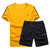 运动套装男式夏季休闲跑步健身短袖短裤 吸湿速干t恤五分裤运动服 LTZ01(黑色 XXXL)第4张高清大图