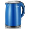 美的（Midea）WH517E2g电水壶（1.7L蓝色无缝内胆，304不锈钢，外塑内钢双层保温防烫）