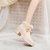 SUNTEK傲麦韩版短靴女2021年新款女靴子加绒高跟鞋子女秋冬季百搭毛毛鞋(36 黑色 毛绒里)第5张高清大图