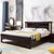 恒兴达 新中式简约艺术型实木床1.8米现代主卧室1.5米橡胶木婚床成套家具(1.5*2米黑檀色 单床)第3张高清大图