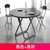 TIMI 现代折叠桌椅 家用小户型折叠桌 阳台桌椅(白色 60方桌一桌二椅)第4张高清大图