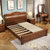 皮耐迪 卧室家具 新中式大床1.8米实木床(胡桃色 1.8*2.0)第5张高清大图