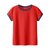 艾米恋纯棉短袖白色t恤女装夏季2021新款潮上衣修身打底衫衣服(红色 S)第2张高清大图