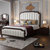 吉木多 小美式实木床 1.8m主卧欧式双人床现代简约白色软靠1.5m卧室婚床(1.5*2米黑檀色 床+床头柜*2)第2张高清大图