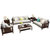 丰圆藤木 美式轻奢实木沙发1+2+3布木沙发大小户型客厅套装(胡桃色 单人位)第5张高清大图