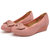 AICCO 春季时尚单鞋皮跟女鞋子休闲皮鞋水钻蝴蝶结女鞋子8603(粉红 35)第4张高清大图