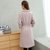 娇维安 2017秋冬季韩版新款大衣 修身显瘦中长款荷叶边外套 女(粉色 XL)第2张高清大图